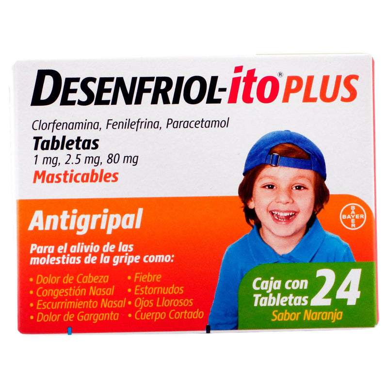 Desenfriol-Ito Plus 1Mg/2.5Mg/80Mg Con 24 Tabletas (Clorfenamina/Fenilefrina/Paracetamol) - WeCare Pharma