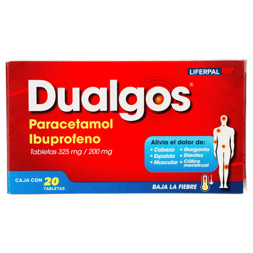 Dualgos 325Mg/200Mg Con 20 Tabletas (Paracetamol/Ibuprofeno) - WeCare Pharma