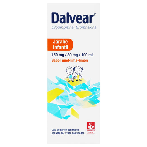 Dalvear Inf Jarabe 150Mg/80Mg/100Ml 200Ml Lima-Limon (Dropropizina/Bromhexina) - WeCare Pharma