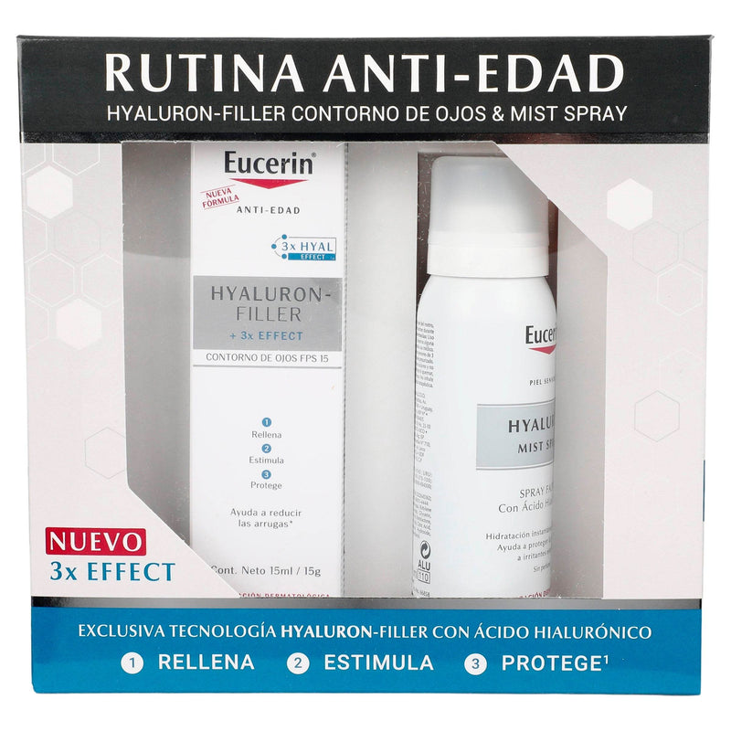 Eucerin Kit Anti-Edad Ojos Hyaluron Filler Crema Dia+Mini Mist 50Ml - WeCare Pharma