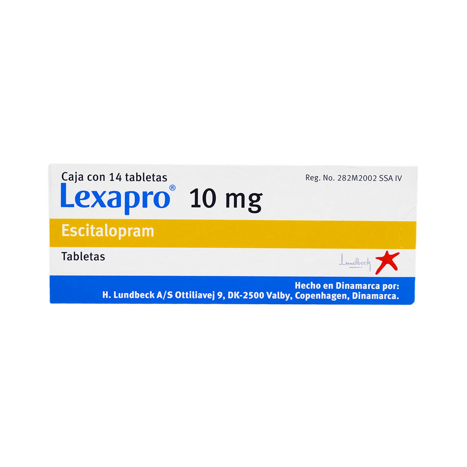 Lexapro 10Mg Con 14 Tabletas (Escitalopram) 1 - 7503003746119