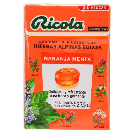 Caramelo Ricola Pastillas 27.5G Con 11 Naranja-Menta (Hierbas Alpinas Suizas) 1 - 7610700017241