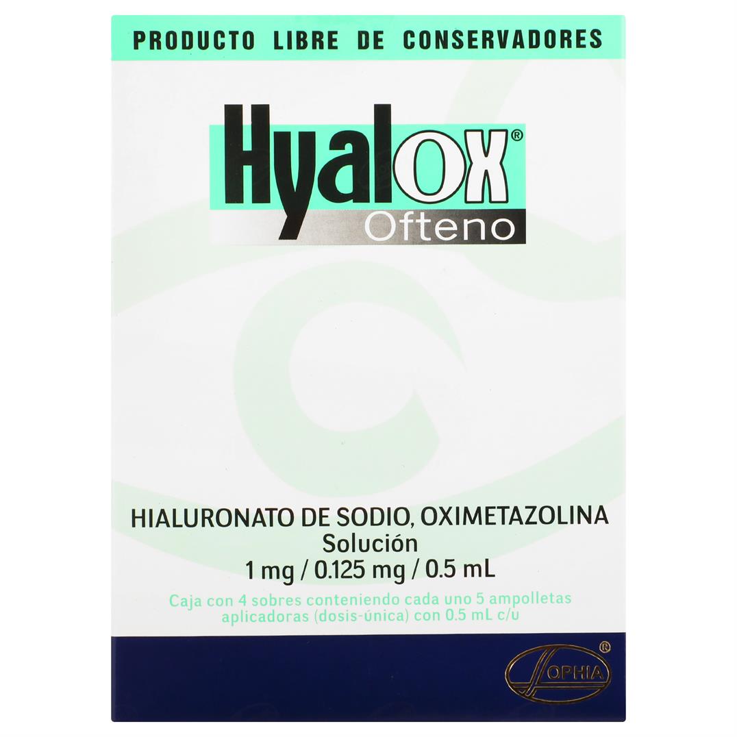 Hyalox Ofteno Gotas 1Mg/0.125Mg/0.5Ml Con 20 (Hialunorato De Sodio/Oximetazolina) 2 - 736085280098