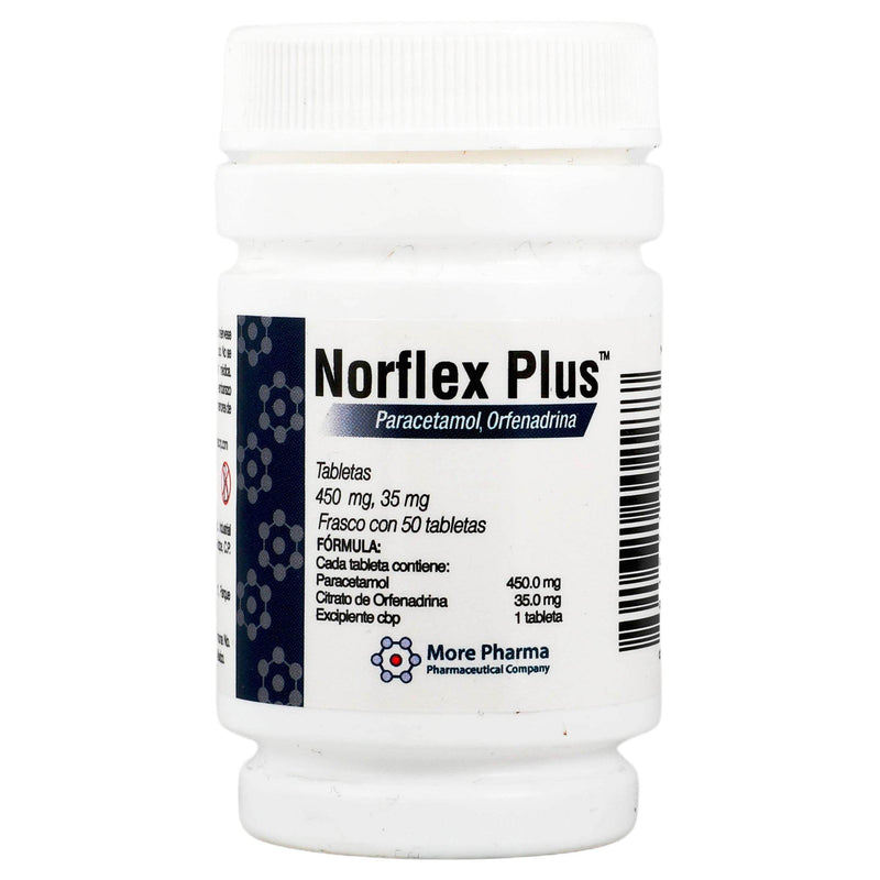 Norflex Plus 450Mg/35Mg Con 50 Tabletas (Paracetamol/Orfenadrina) - WeCare Pharma