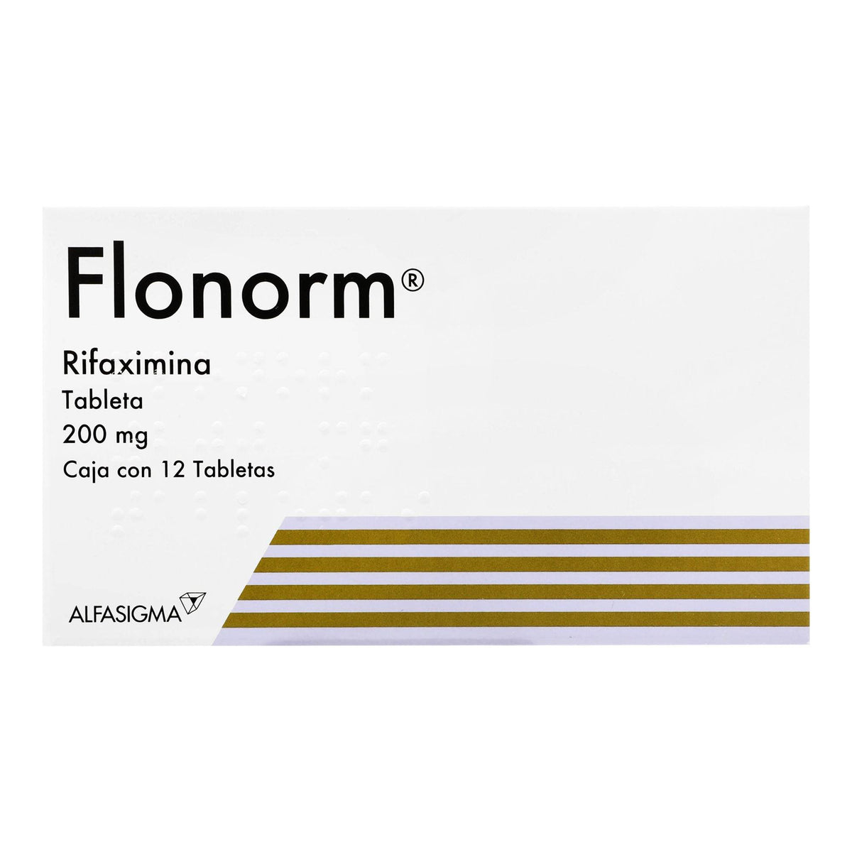 Flonorm 200mg with 12 Tablets (Rifaximin) — WeCare Pharma