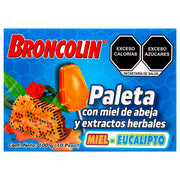 Broncolin Paleta 10G Con 10 Miel-Eucalipto (Miel Y Extractos Herbales) - WeCare Pharma