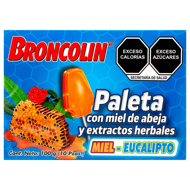 Broncolin Paleta 10G Con 10 Miel-Eucalipto (Miel Y Extractos Herbales) - WeCare Pharma