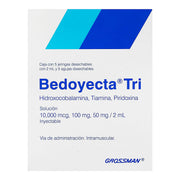Bedoyecta Tri Jeringa 10 000Mcg/100Mg/50Mg/2Ml Con 5 (Hidroxocobalamina/Tiamina/Pridoxina) - WeCare Pharma