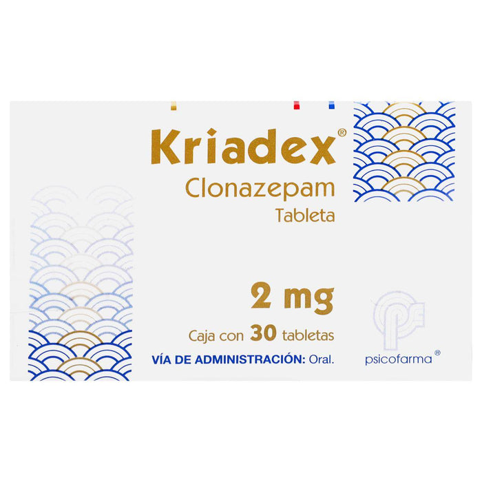 Kriadex (Clonazepam) Tabletas 2Mg Con 30 - WeCare Pharma