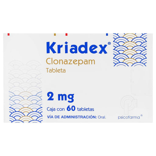 Kriadex (Clonazepam) Tabletas 2Mg Con 60 - WeCare Pharma