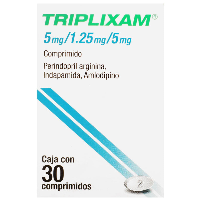 Triplixam 5Mg/1.25Mg/5Mg Con 30 Comprimidos (Periondipril/Arginina/Indapamida/Amlodipino) - WeCare Pharma
