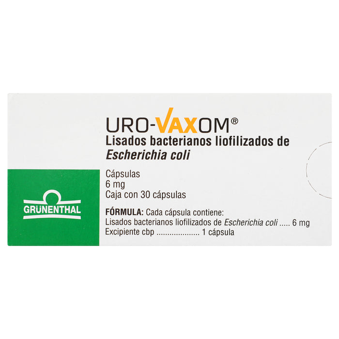 Uro-Vaxom 6Mg Con 30 Capsulas (Lisados Bacterianos E Coli) 1 - 7502209290211