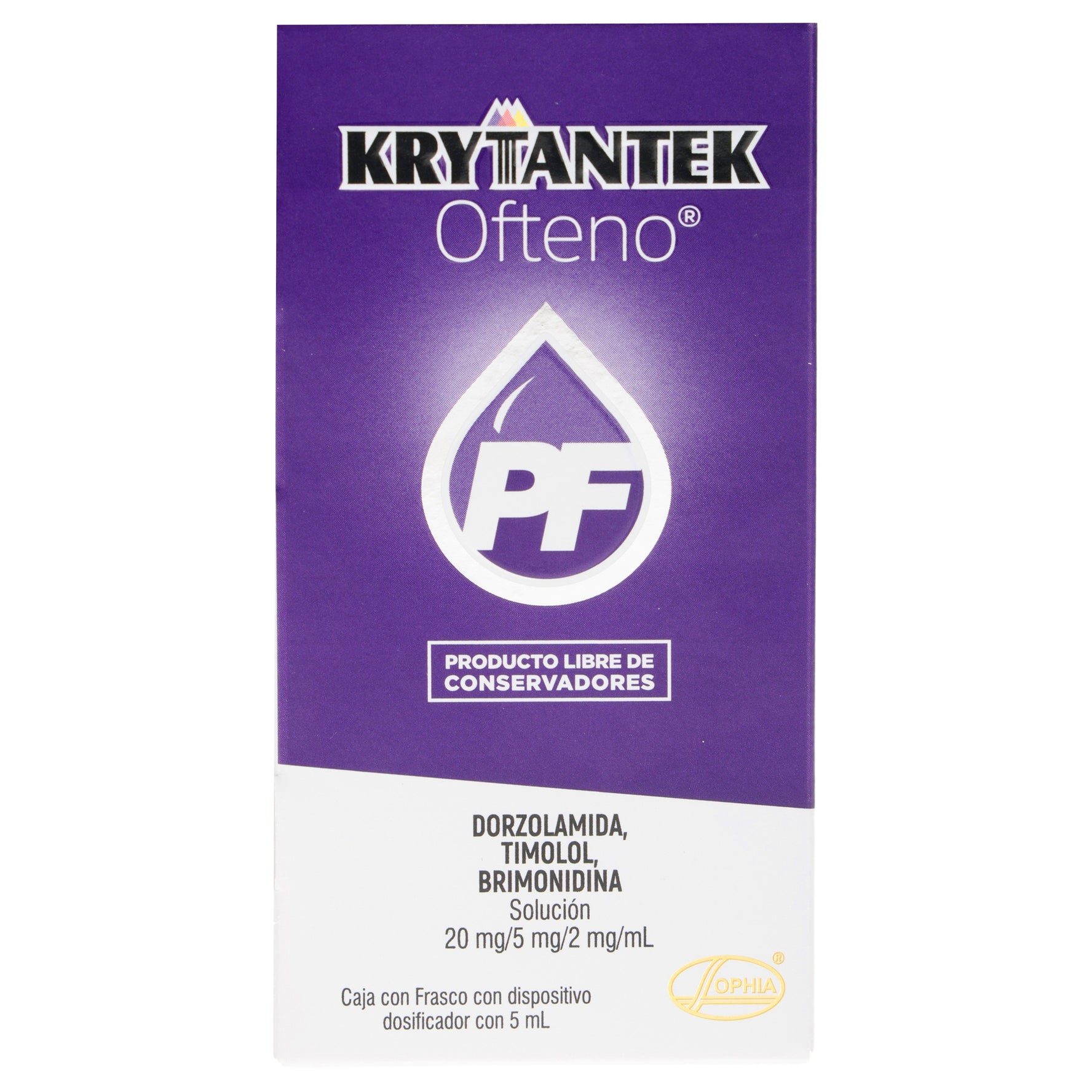 Krytantek Ofteno Pf Gotas 20Mg/5Mg/2Mg/Ml 5Ml (Dorzolamida/Timolol/Brimonidina) 1 - 736085413601