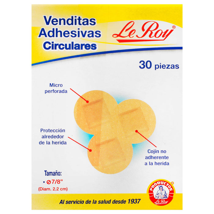 Venditas Adhesivas Circulares Leroy Con 30 - WeCare Pharma