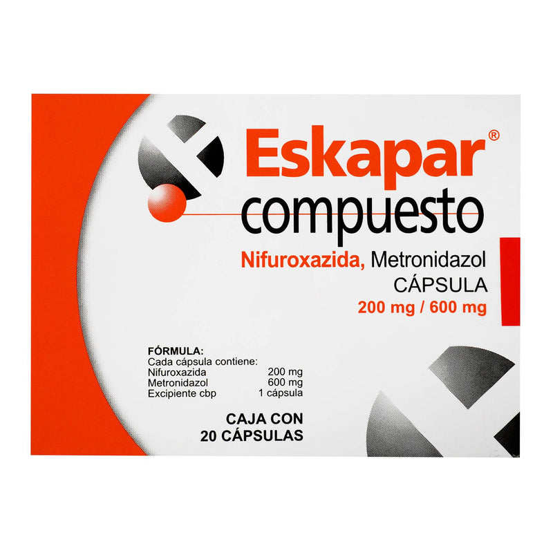 Eskapar Compuesto 200Mg/600Mg Con 20 Capsulas (Nifuroxazida/Metronidazol) - WeCare Pharma