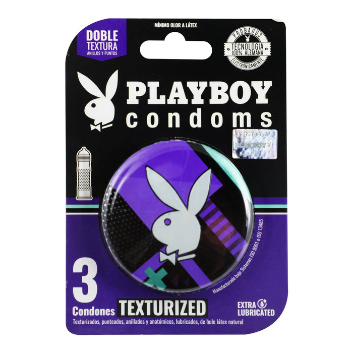 Condón Playboy Texturizado Con 3 - WeCare Pharma