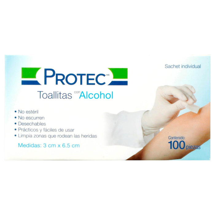 Toallitas Alcohol Protec Con 100 - WeCare Pharma