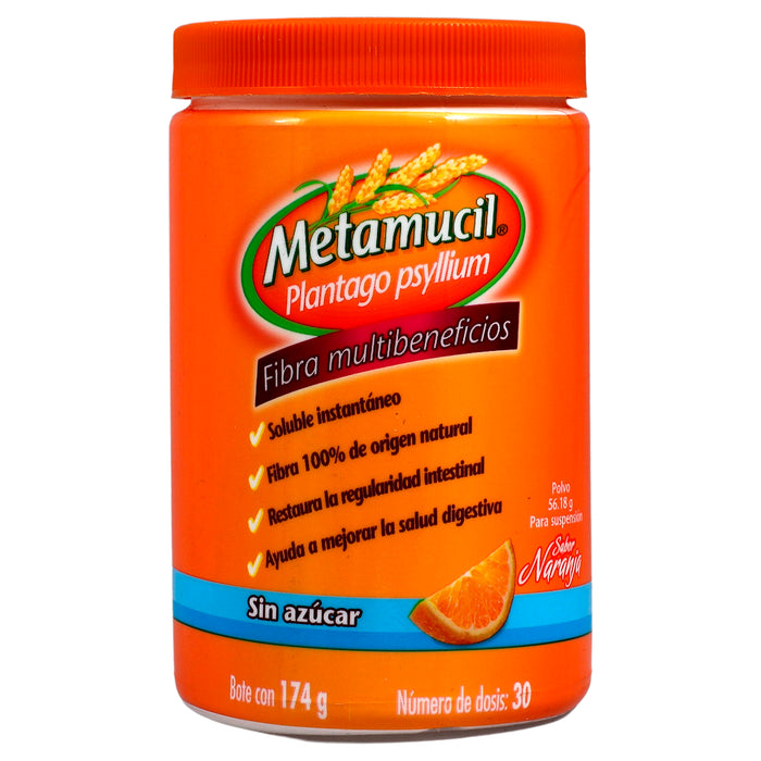 Metamucil Polvo 174G 30D Naranja (Plantago Psyllium) 1 - 020800790253