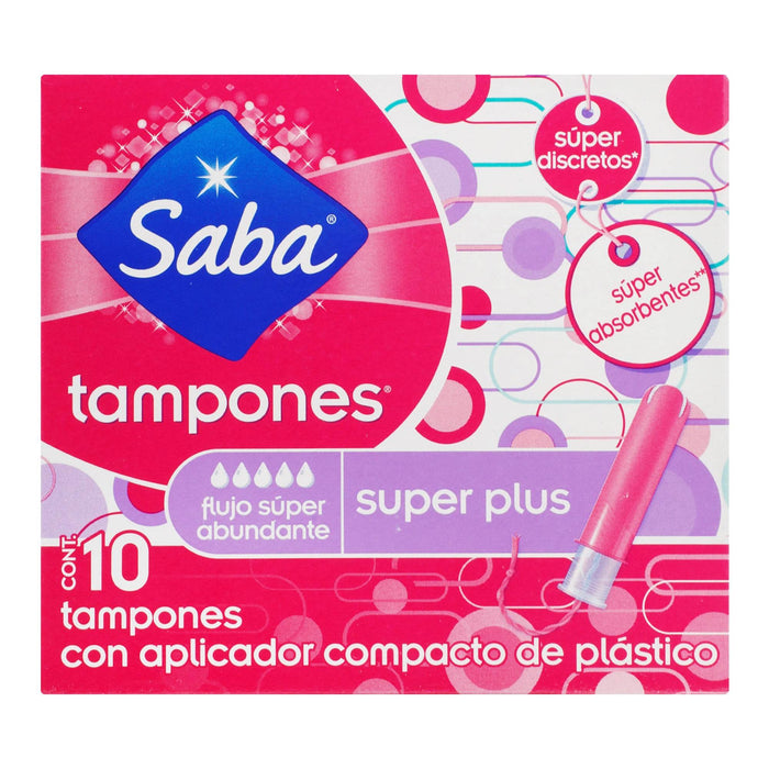 Tampones Saba Súper Plus V-Compacto Con 10 - WeCare Pharma