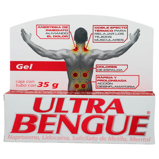 Ultra Bengue Rojo Gel 35G (Naproxeno/Lidocaina/Salicilato De Metilo/Mentol) - WeCare Pharma