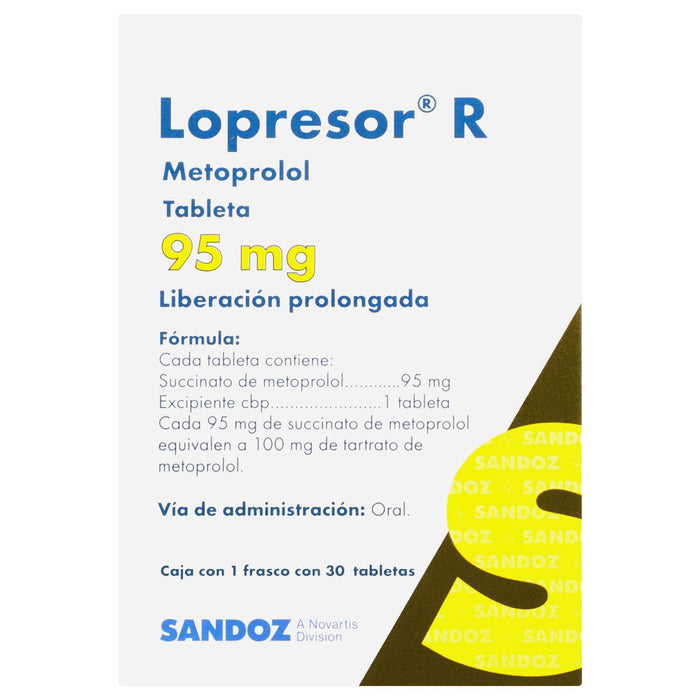 Lopresor R 95Mg Con 30 Tabletas (Metoprolol) - WeCare Pharma