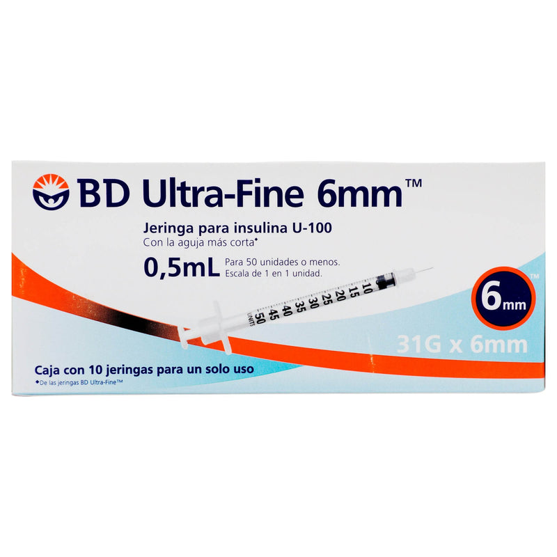 Jeringa Insulina Ultrafine Bd 0.5Ml 31Gx6Mm Con 10 - WeCare Pharma