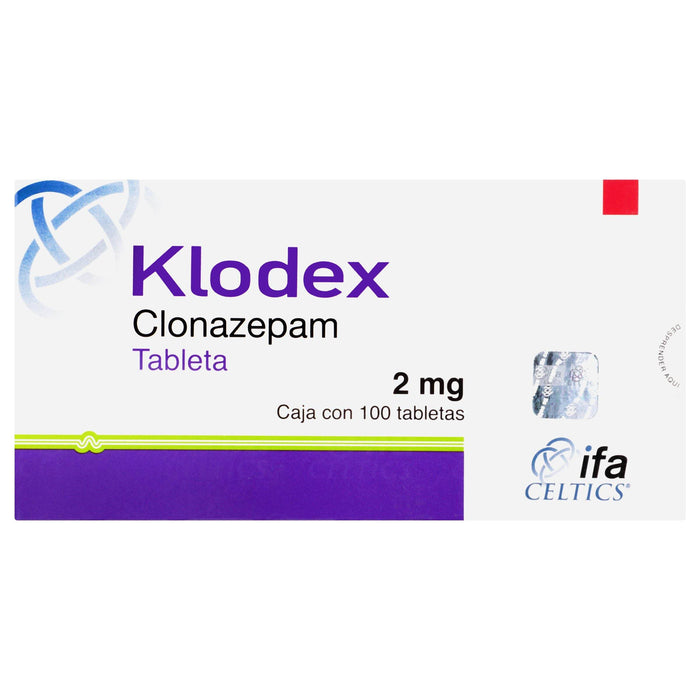 Klodex (Clonazepam) Tabletas 2Mg Con 100 - WeCare Pharma
