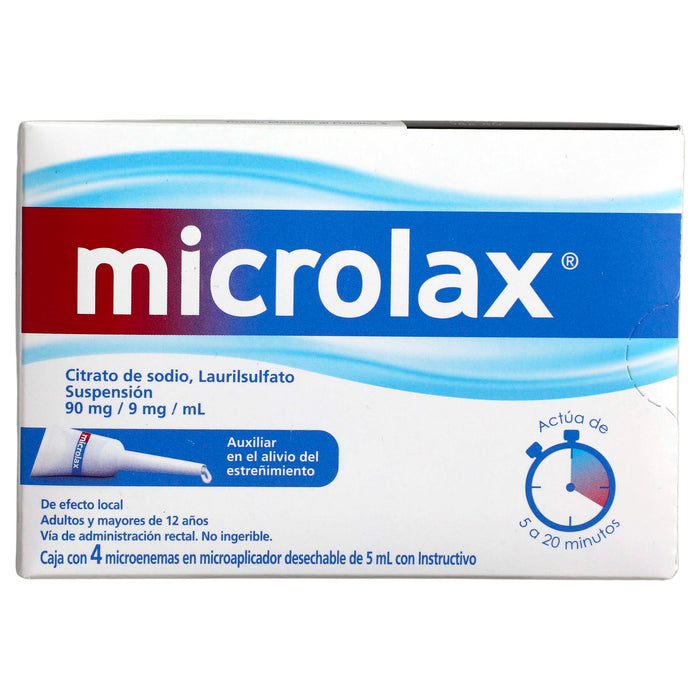 Microlax Microenemas 90Mg/5Ml Con 4 (Citrato De Sodio/Laurilsulfato) 1 - 7501007532387