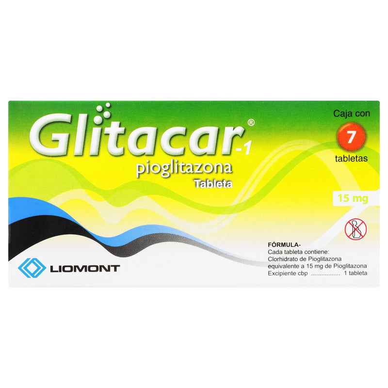 Glitacar-1 (Pioglitazona) Tabletas 15Mg Con 7 - WeCare Pharma