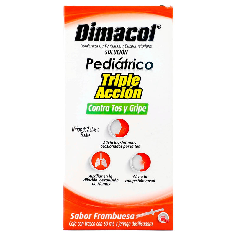 Dimacol Ped Solución 2G/100Mg/200Mg/100Ml 60Ml (Guaifesina/Fenilefrina/Dextrometorfano) - WeCare Pharma