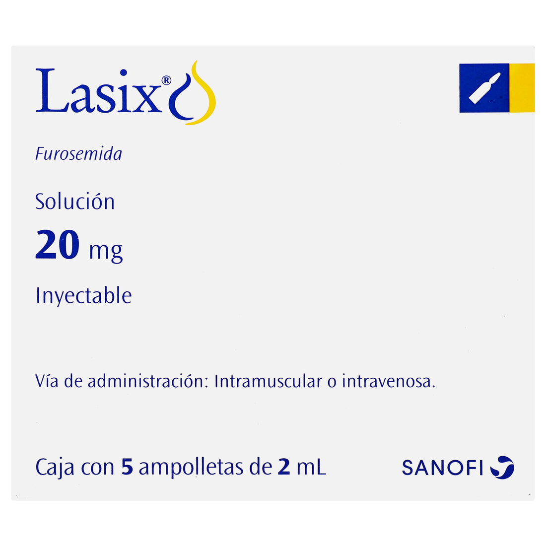 Lasix 20Mg Con 5 Ampulas (Furosemida) 2 - 7501165000186