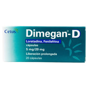 Dimegan-D 5Mg/20Mg Con 20 Capsulas (Loratadina/Fenilefrina) - WeCare Pharma