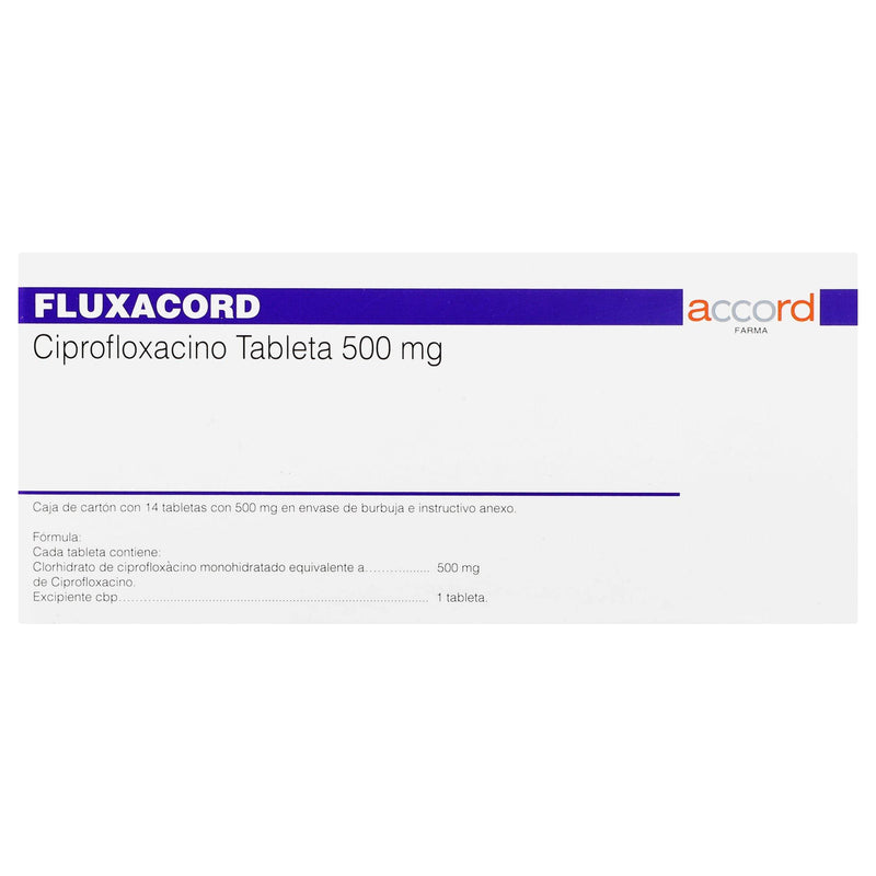 Fluxacord 500Mg Con 14 Tabletas (Ciprofloxacino) - WeCare Pharma