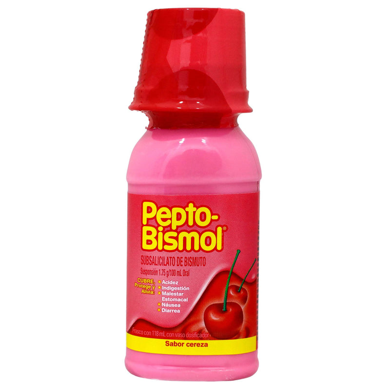 Pepto Bismol Suspensión 1.75Mg/100Ml 118Ml Cereza (Subsalicilato De Bismuto) - WeCare Pharma