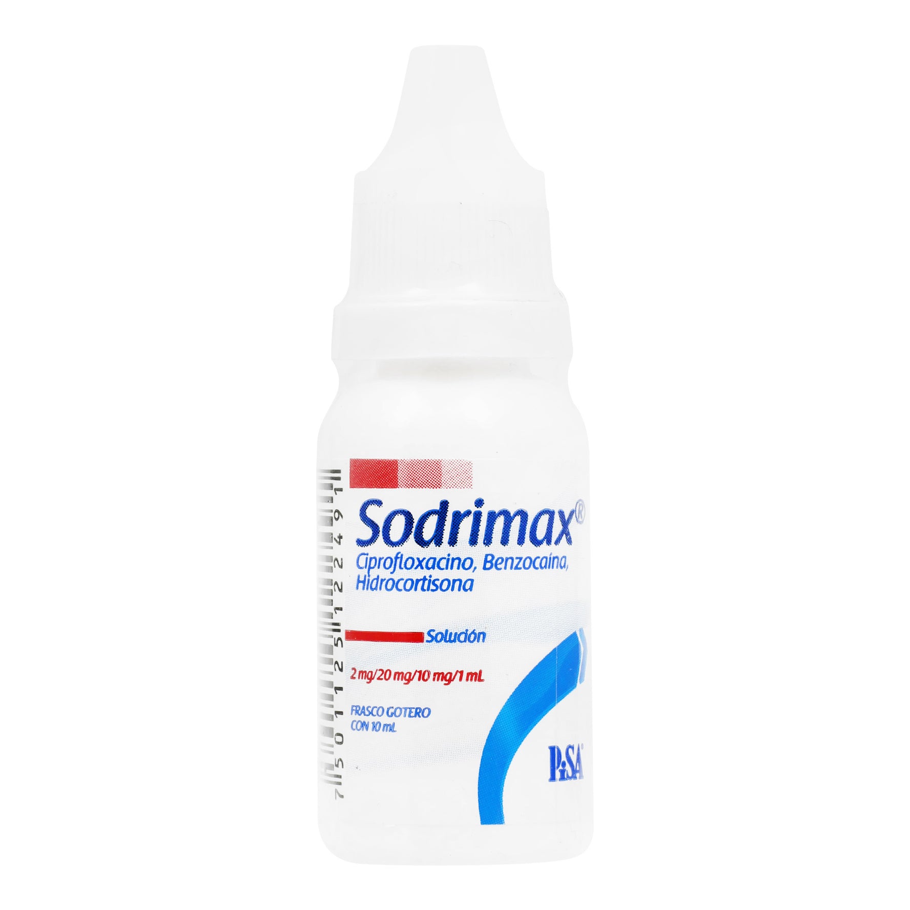 Sodrimax Otico Gotas 10Ml (Ciprofloxacino/Benzocaina/Hidrocortisona) 1 - 7501125122491