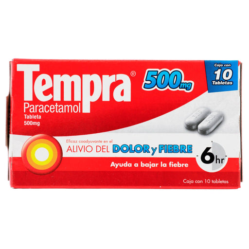 Tempra 500Mg Con 10 Tabletas (Paracetamol) - WeCare Pharma