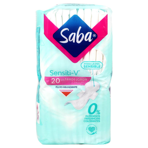Toallas Saba Sensiti-V Ultradelgada Con 20 - WeCare Pharma