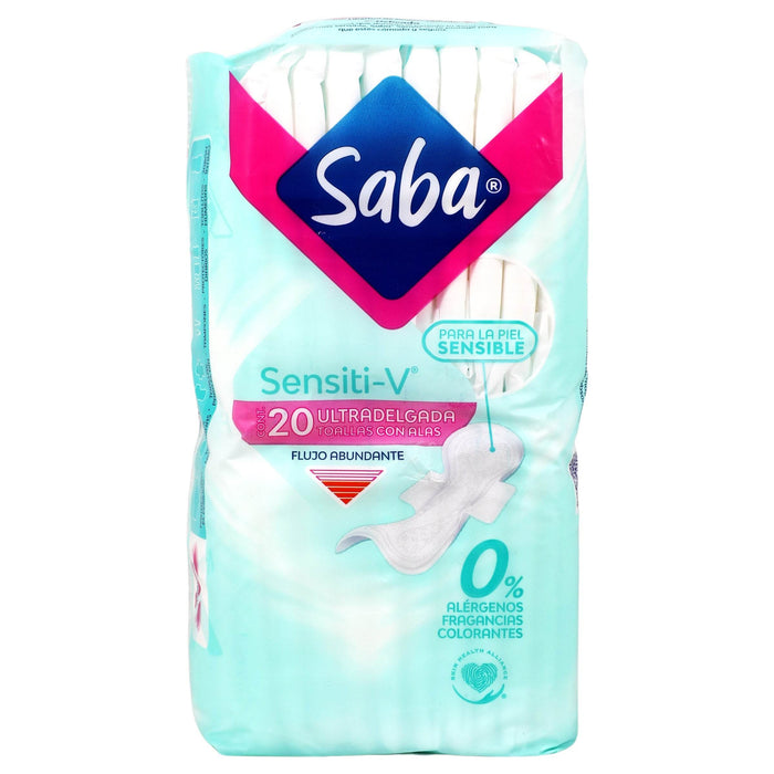 Toallas Saba Sensiti-V Ultradelgada Con 20 - WeCare Pharma