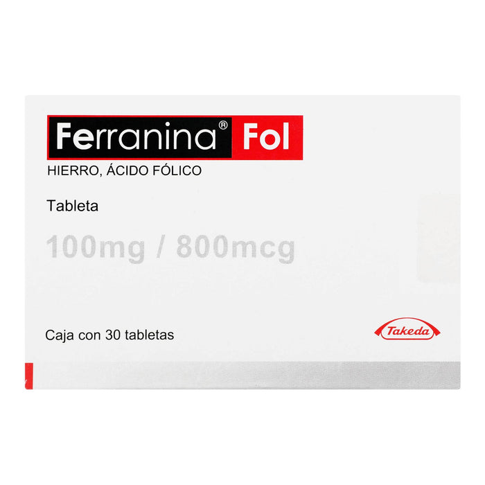 Ferranina Fol Grageas 100Mg/800Mcg Con 30 (Hierro/Acido Folico) - WeCare Pharma