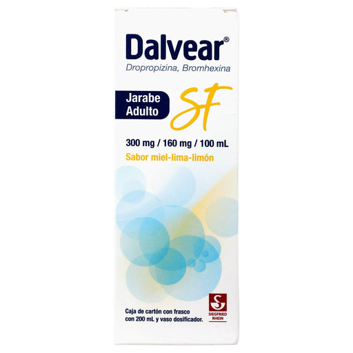 Dalvear Sf Ad Jarabe 160Mg/300Mg/100Ml 200Ml Lima-Limon (Dropropizina/Bromhexina) - WeCare Pharma
