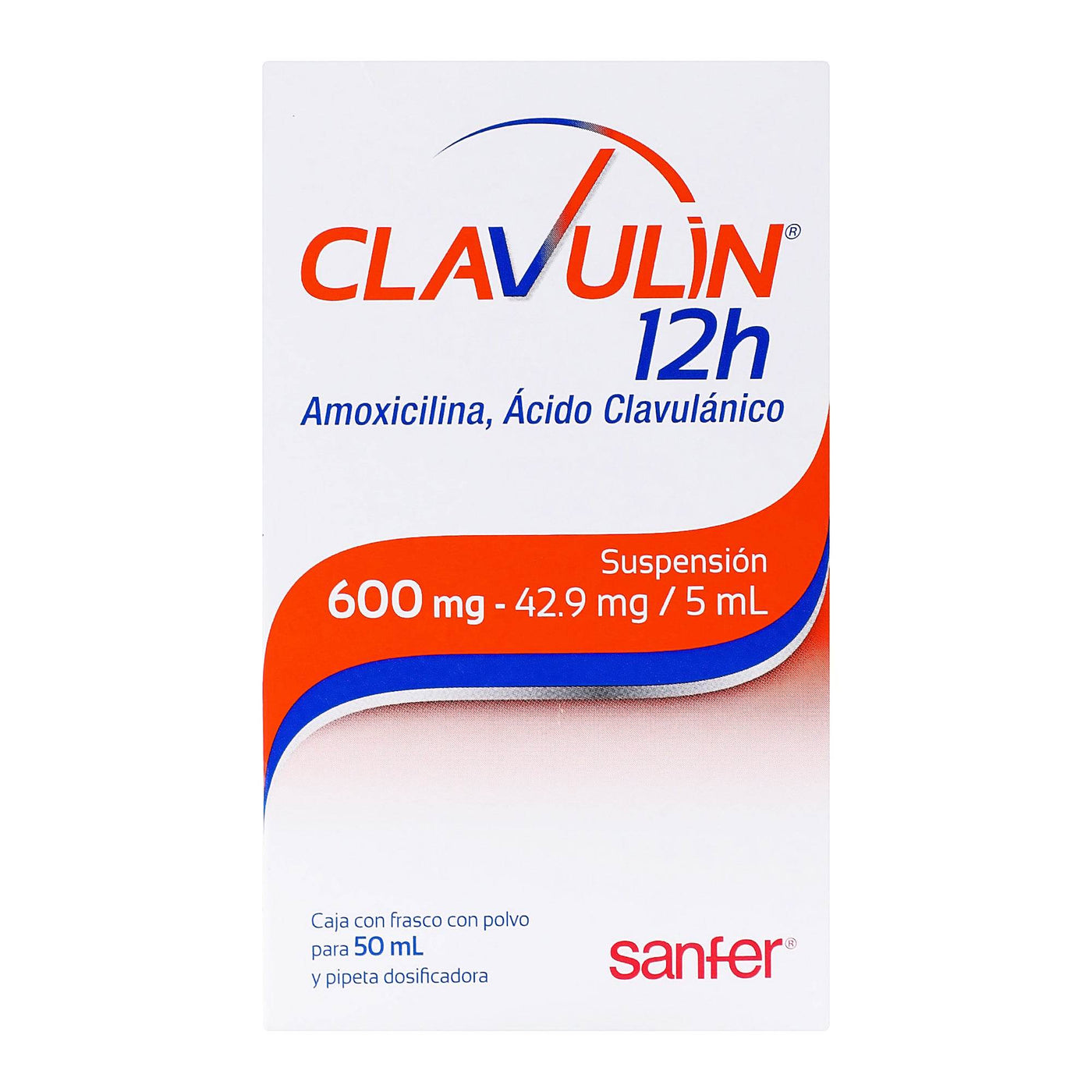Clavulin 12H Suspensión 600/42.9Mg/5Ml 50Ml (Amoxicilina/Acido Clavula ...