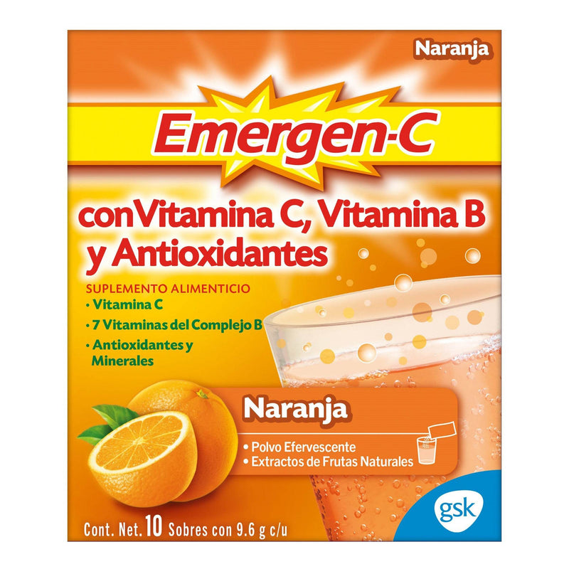 Emergen-C Sobre 9.6G Con 10 Naranja (Vit Con Vit B/Antioxidantes) - WeCare Pharma