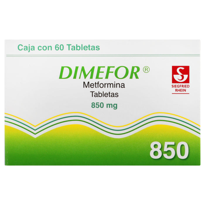 Dimefor 850Mg Con 60 Tabletas (Metformina) 1 - 7501300408976