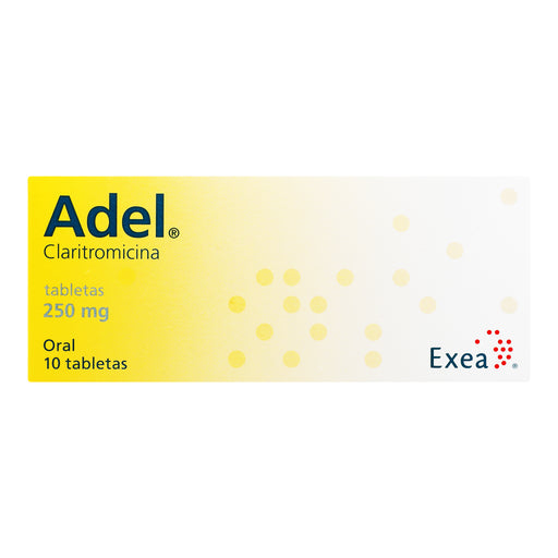 Adel 250Mg Con 10 Tabletas (Claritromicina) 1 - 7501314701964