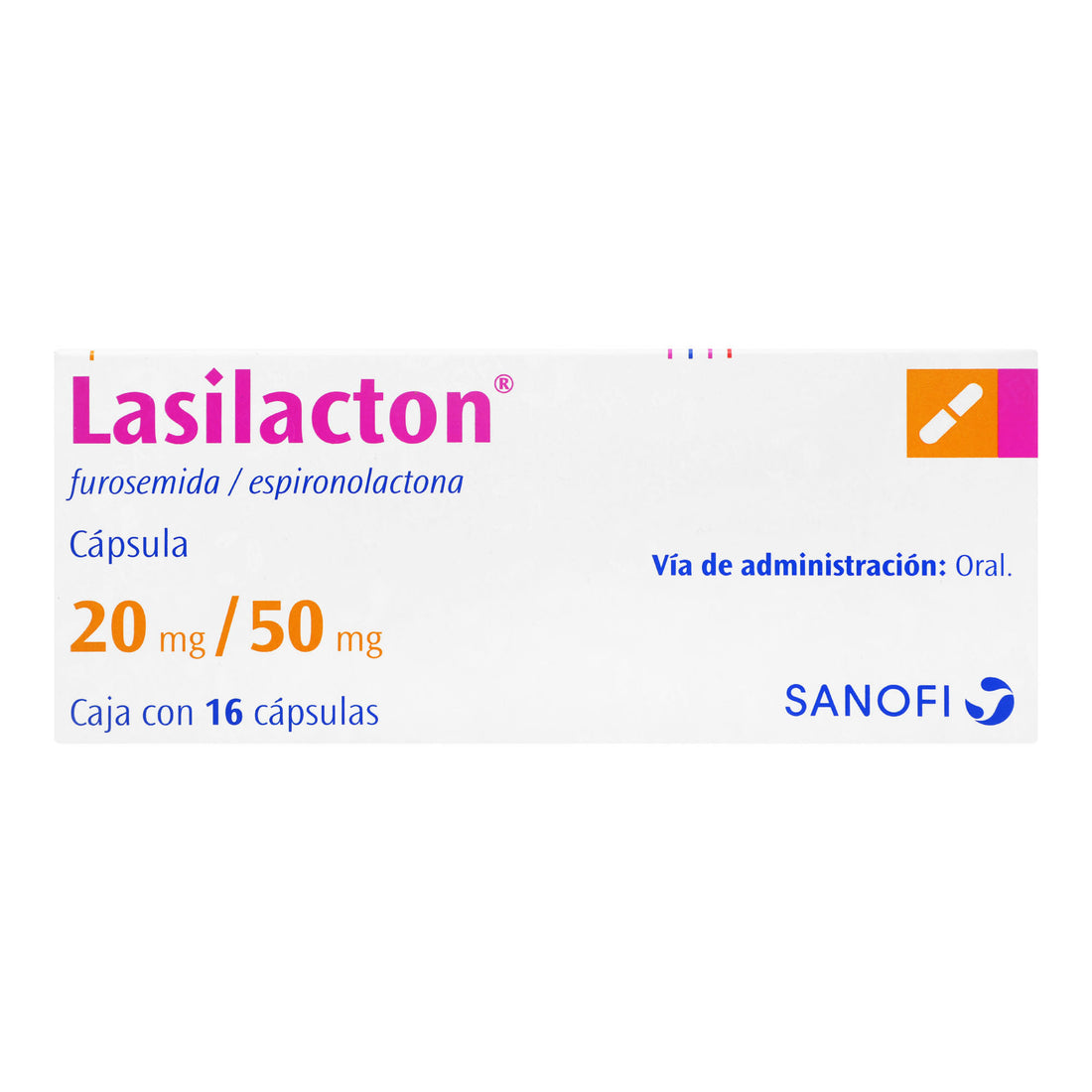 Lasilacton 20Mg/50Mg Con 16 Tabletas (Furosemida/Espironolactona) 1 - 7501165000179