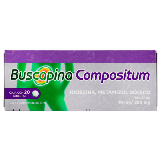 Buscapina Compostium 10Mg/250Mg Con 20 Tabletas (Hioscina/Metamizol) 1 - 7501165011632