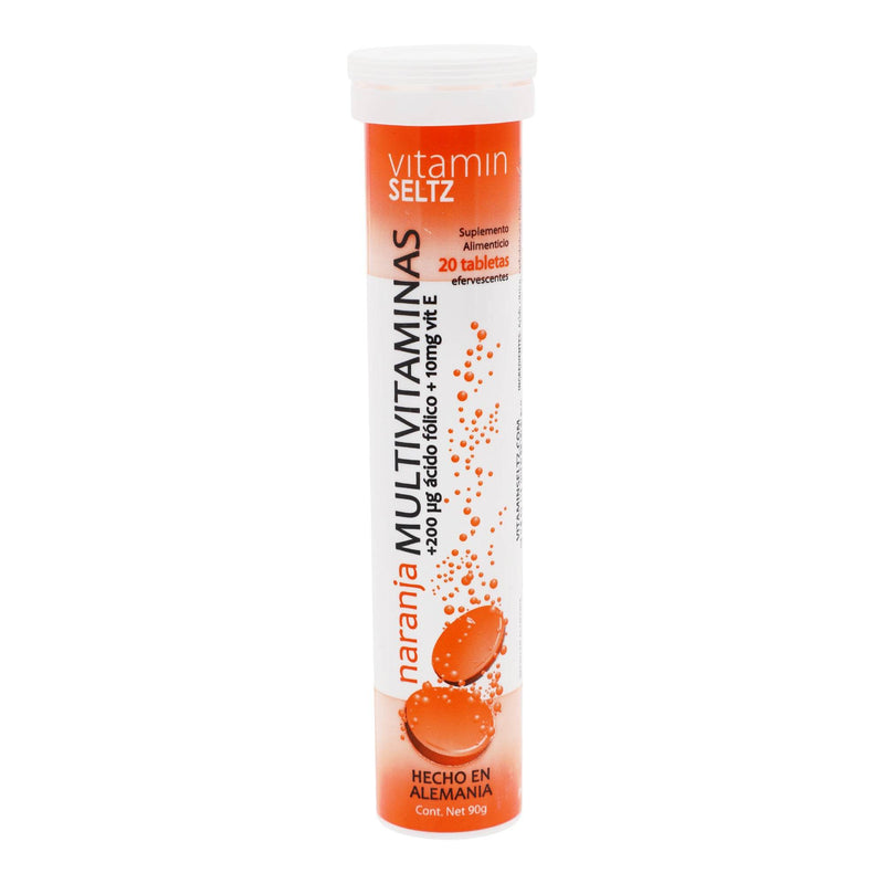 Multivitaminas/Vitamina C Efervecente V 90G Con 20 Naranja Seltz Tabletas - WeCare Pharma