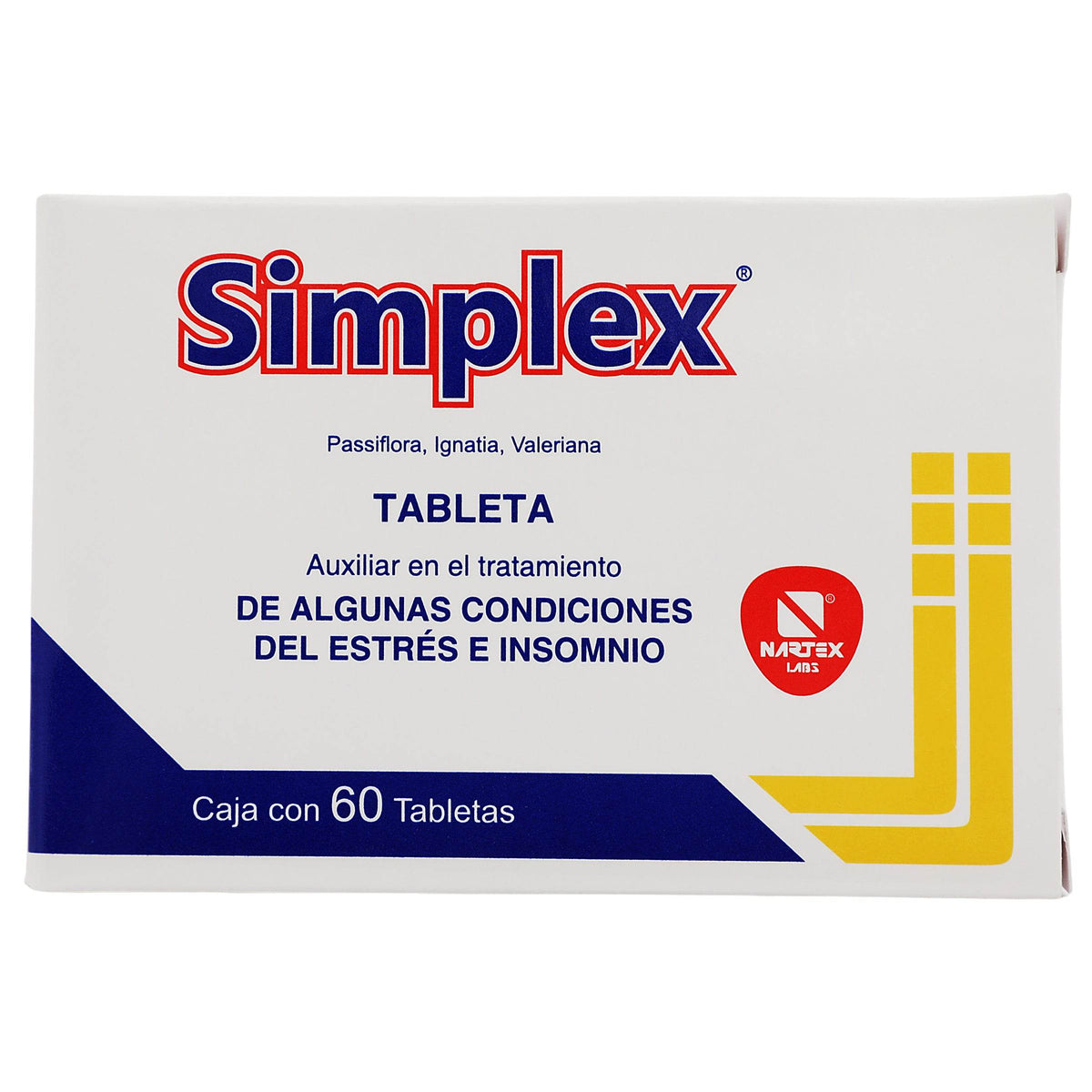 Simplex With 60 Tablets (Passionflower/St. Ignatius Bean/Valerian ...