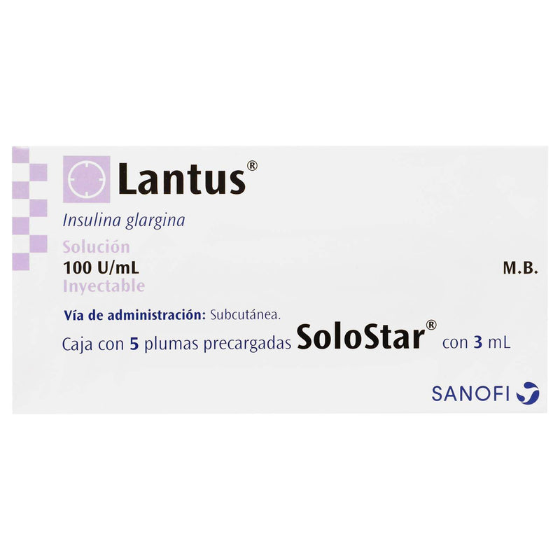 Lantus Solostar Pluma 100Unid/Ml 3Ml Con 5 (Insulina Glargina) - WeCare Pharma