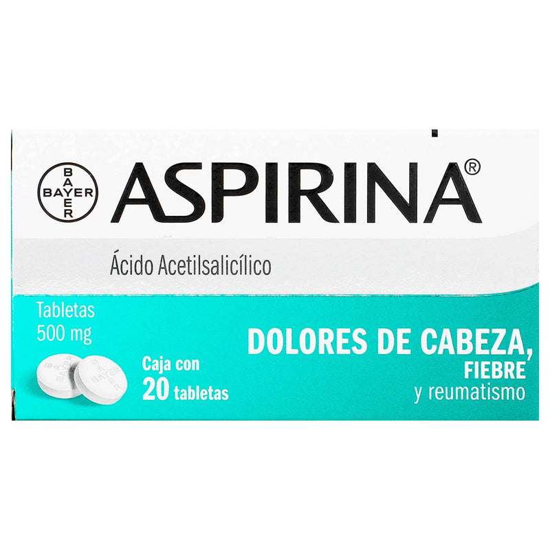 Aspirina 500Mg Con 20 Tabletas (Acido Acetilsalicilico) - WeCare Pharma